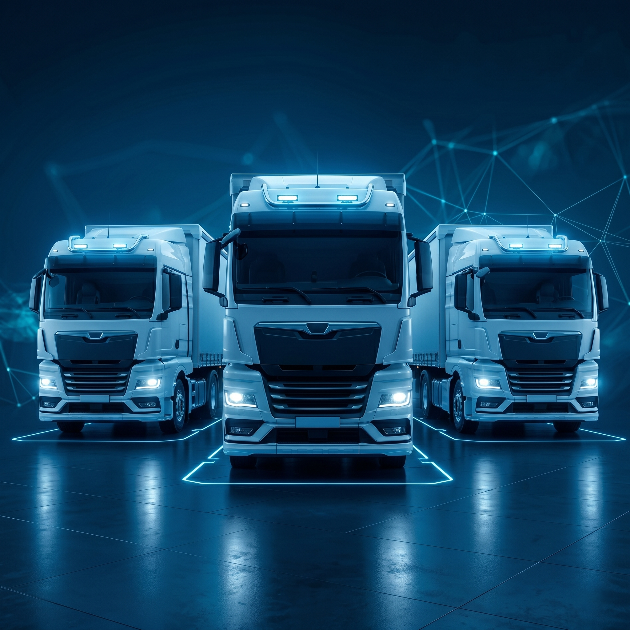 Commercial truck with neon accent lighting